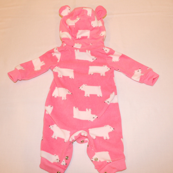 Girls/ carters fleece hoodie One Piece / nb - Picture 4 of 5